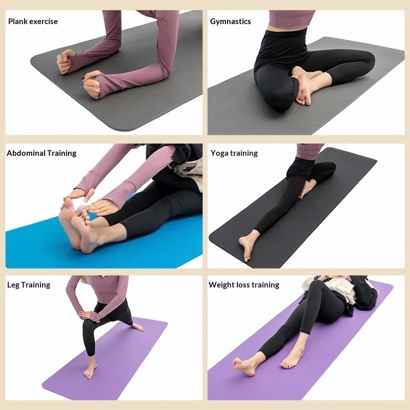 Home Gym Yoga Mat - Tappetino Yoga Extra Spesso Antiscivolo, Ammortizzante,