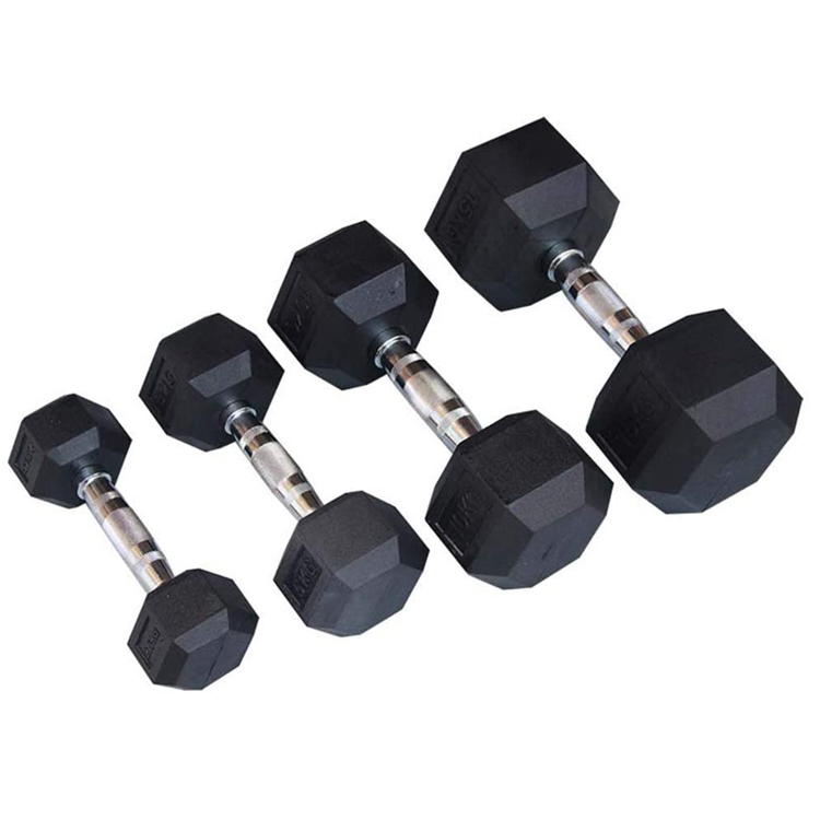 Hex Dumbbell Set - Manubri esagonali in gomma da 5-100