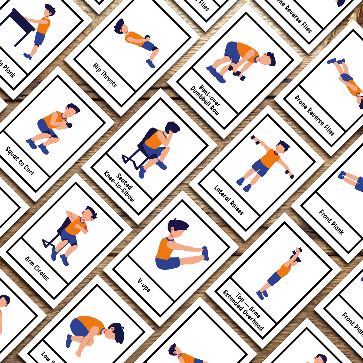 Workout Plan Home Gym - 50 carte flash per esercizi fitness