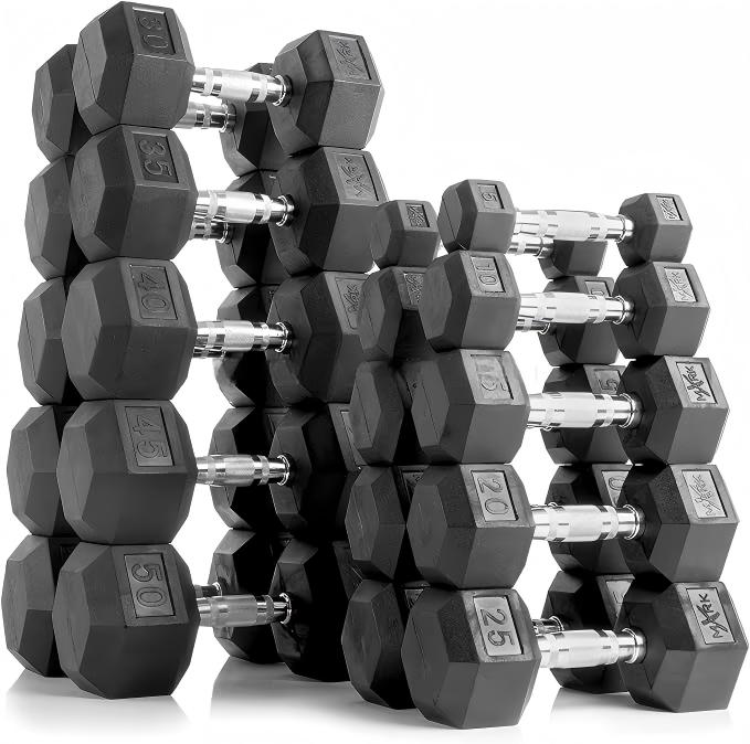Hex Dumbbell Set - Manubri esagonali premium rivestiti in gomma