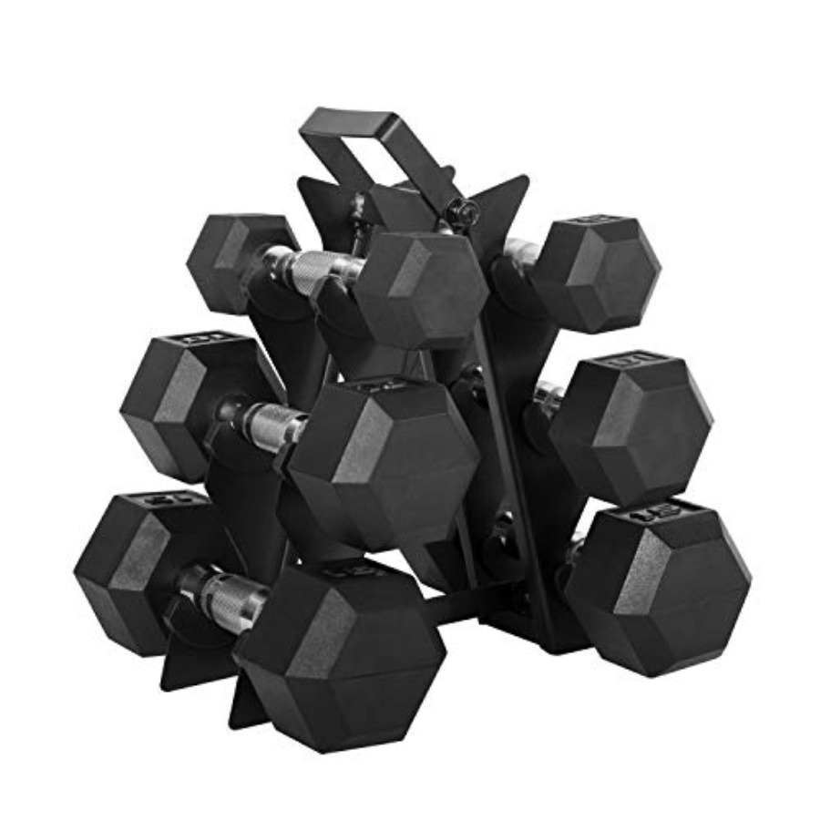 Hex Dumbbell Set - Set di manubri esagonali rivestiti da