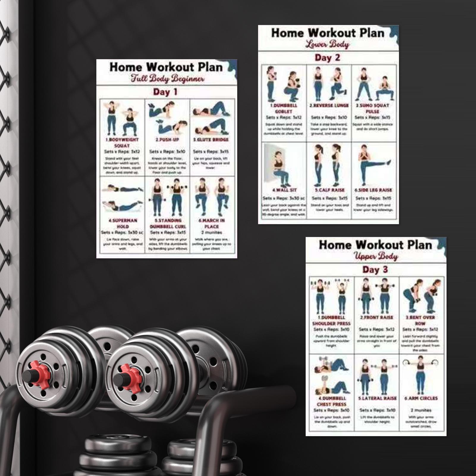 Home Gym Guide - Poster per Esercizi, Set da 6