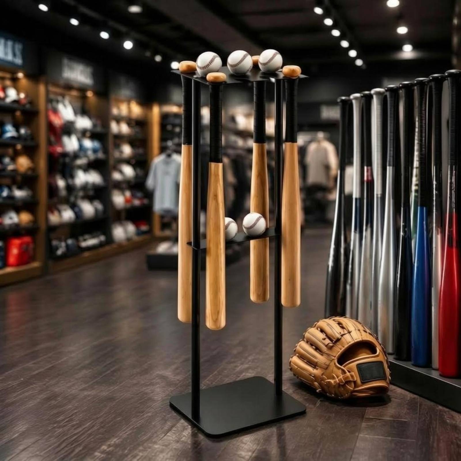 Home Gym Usa - Espositore in metallo per baseball, porta