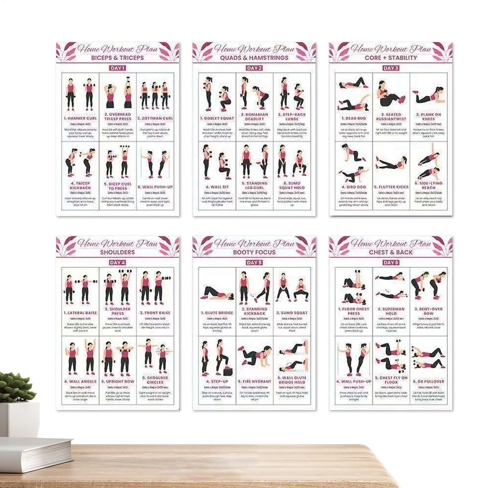 Home Gym Guide - Poster di allenamento 6 pezzi Full