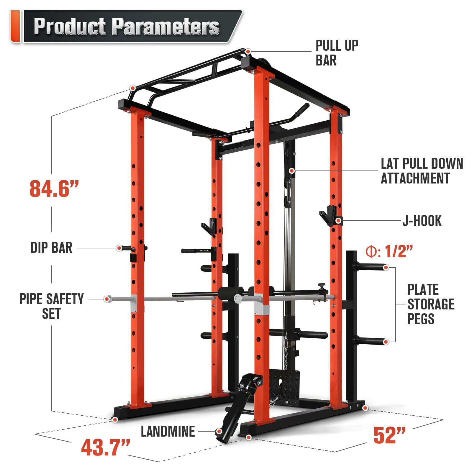 Home Gym System - Gabbia Multifunzione Commerciale per Palestra Domestica