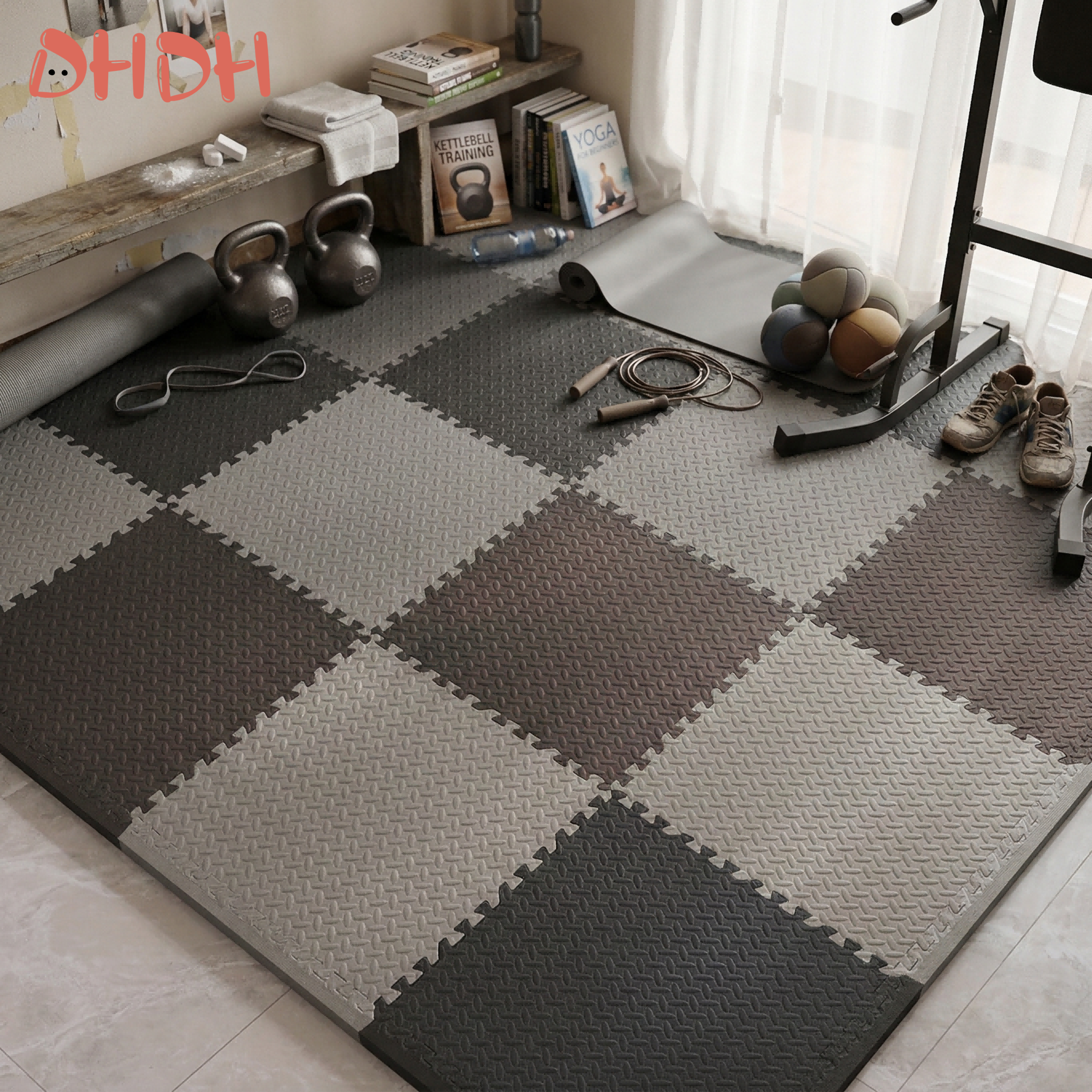 Home Gym Rubber Flooring - Tappetino per Palestra Domestica Antiscivolo in