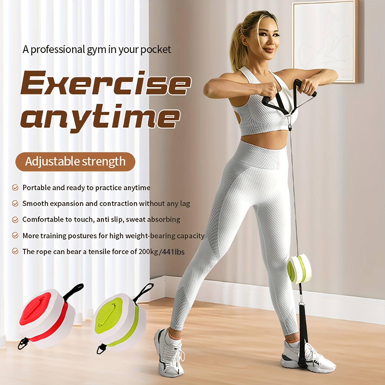 Home Gym System - Kit Palestra Portatile con Cavo Retrattile,