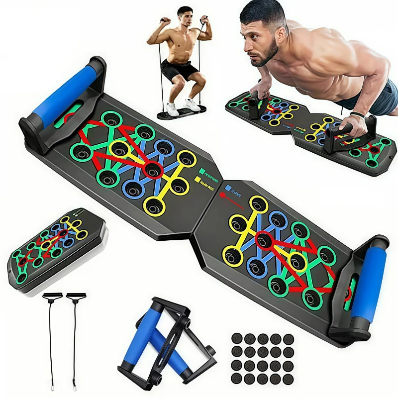Home Gym System - Tavola pieghevole per flessioni con bande