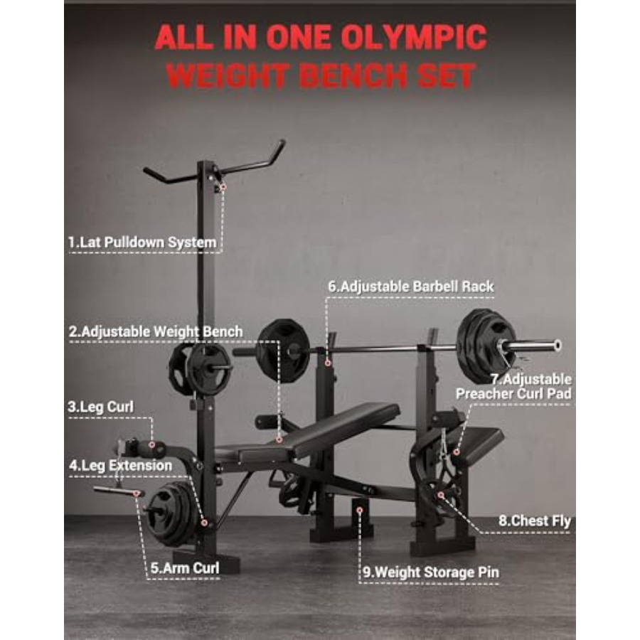 Set Panca Pesi Pieghevole 8-in - Home Gym Leg Extension recensione e prezzo