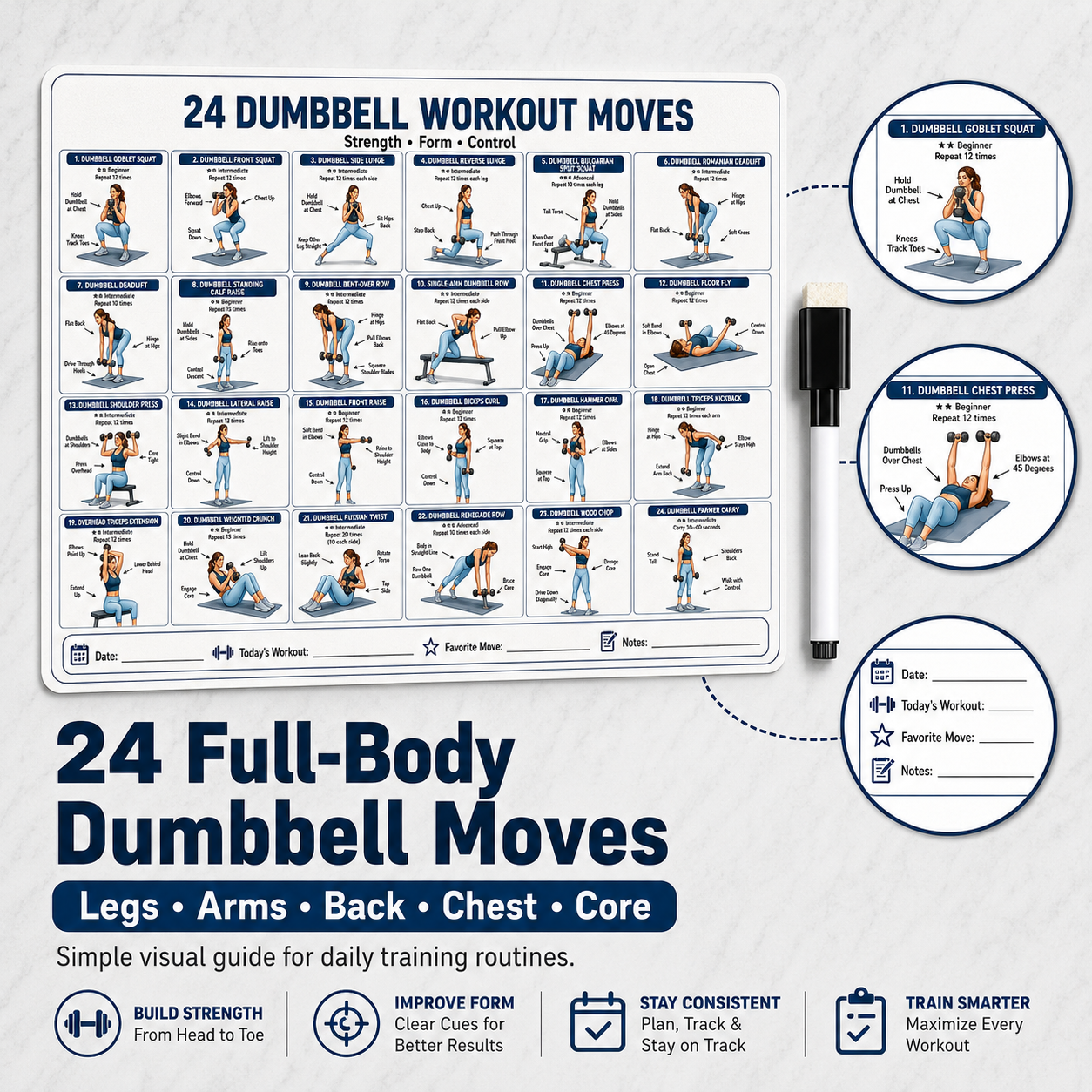 1 adesivo con esercizi con man - Home Gym Guide recensione e prezzo
