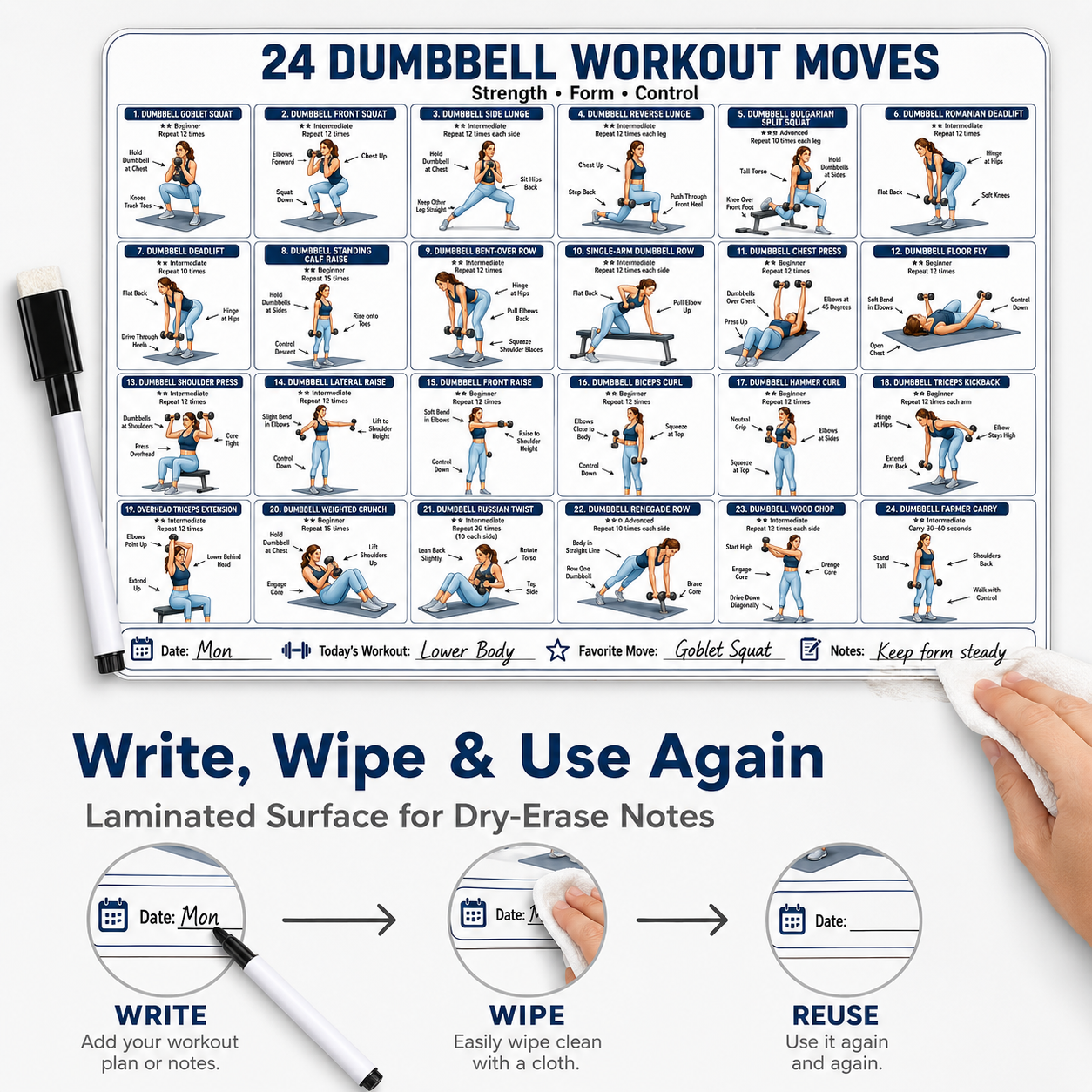 1 adesivo con esercizi con man - Home Gym Guide recensione e prezzo