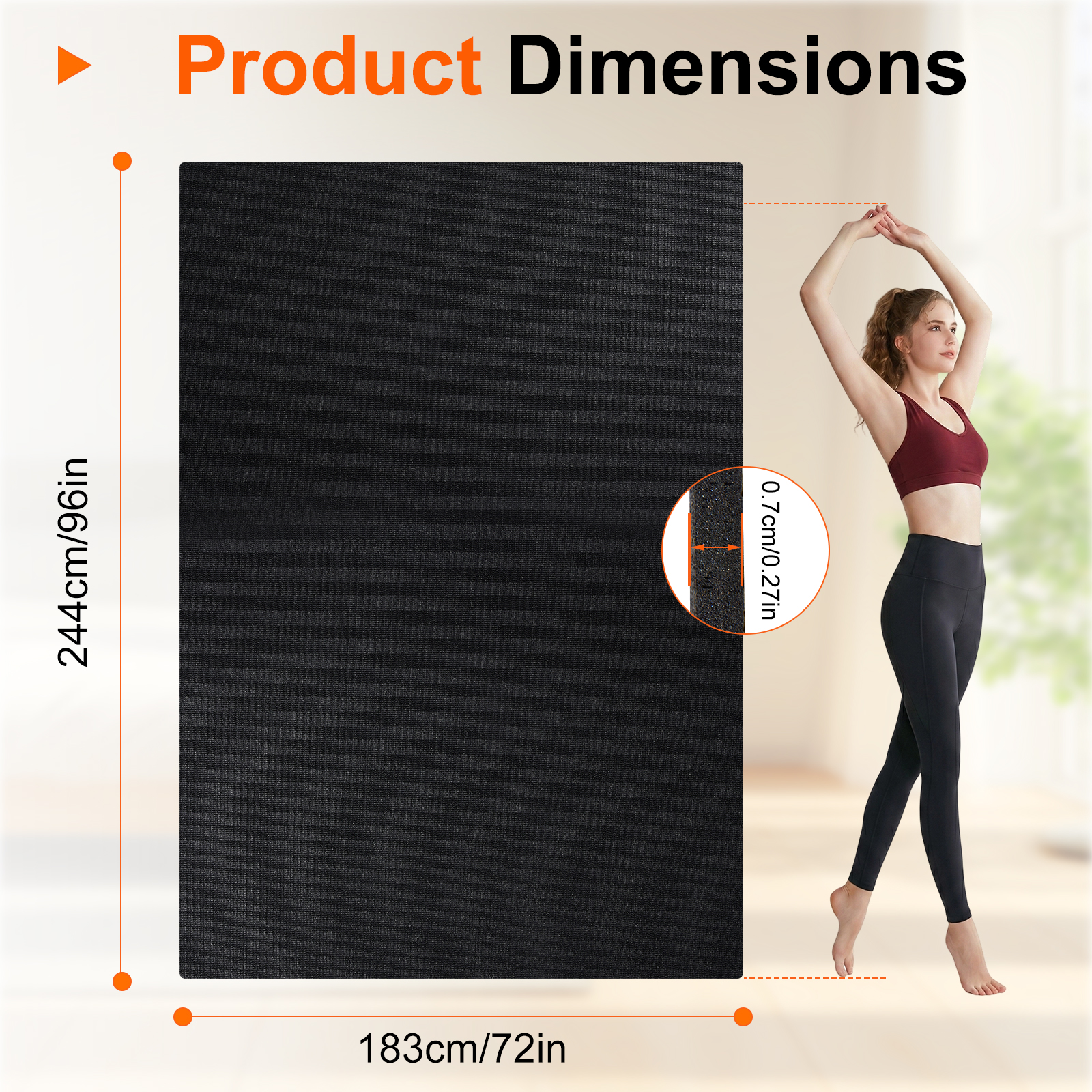 Tappetino Yoga Grande 2,4 x 1, - Home Gym Yoga Mat recensione e prezzo