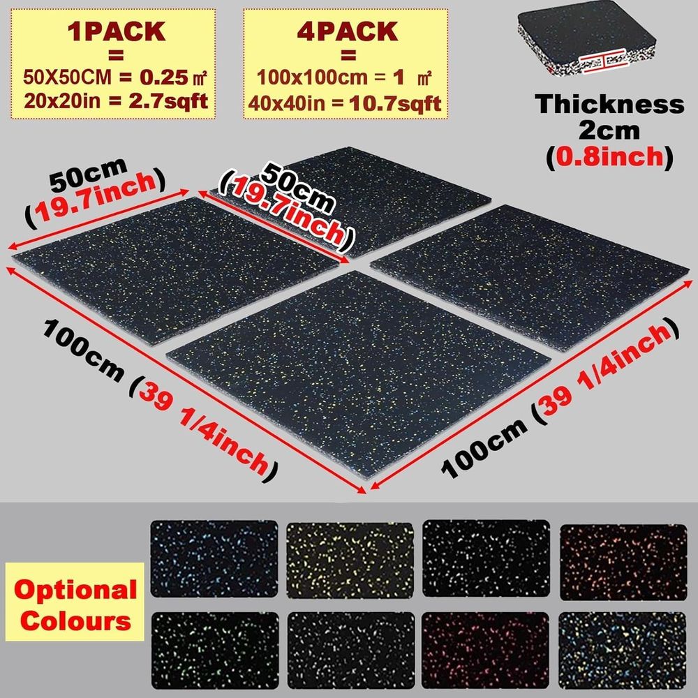 Piastrelle Incastrabili 40x40  - Home Gym Rubber Flooring recensione e prezzo